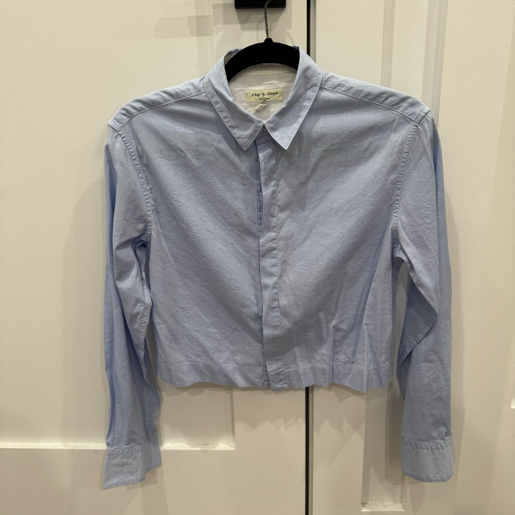 Rag & Bone Cropped Button Down Top